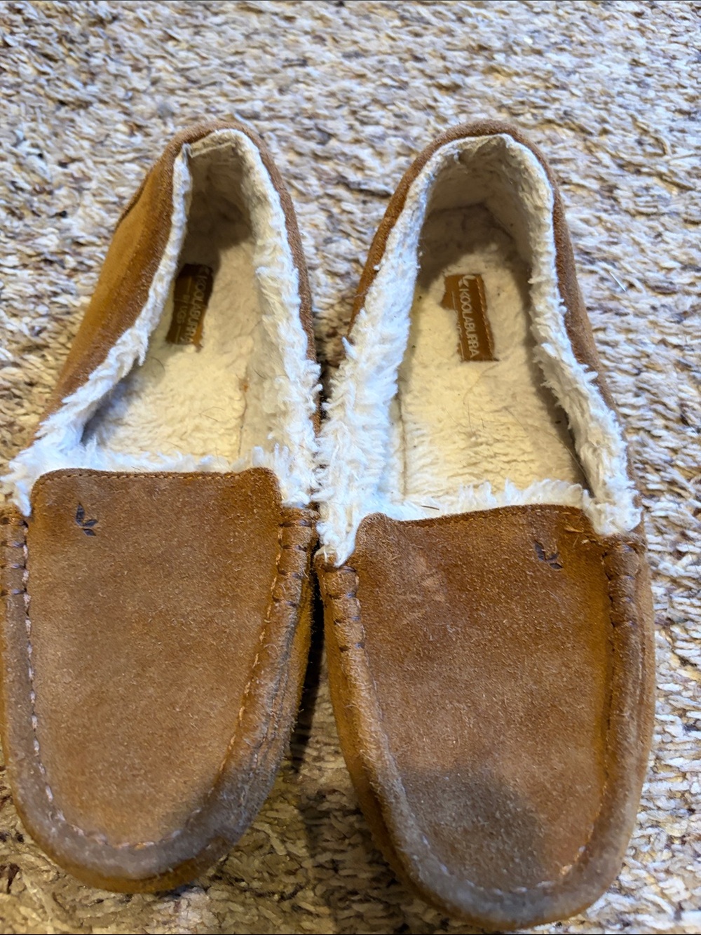 Koolaburra Kids Tan Suede Faux Fur Lined Slippers